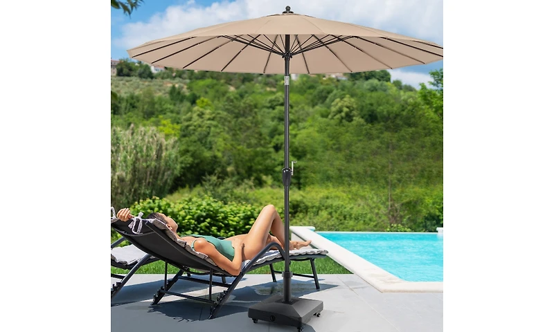 Fillable Umbrella Base Stand with Lockable Universal Wheels