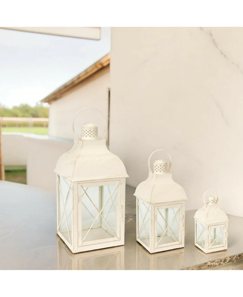 Set of 3 Metal Lanterns for Stylish Home Decor