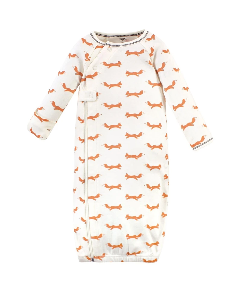 Touched by Nature Baby Boys Full-Zip Natural Cotton Sleep Gown