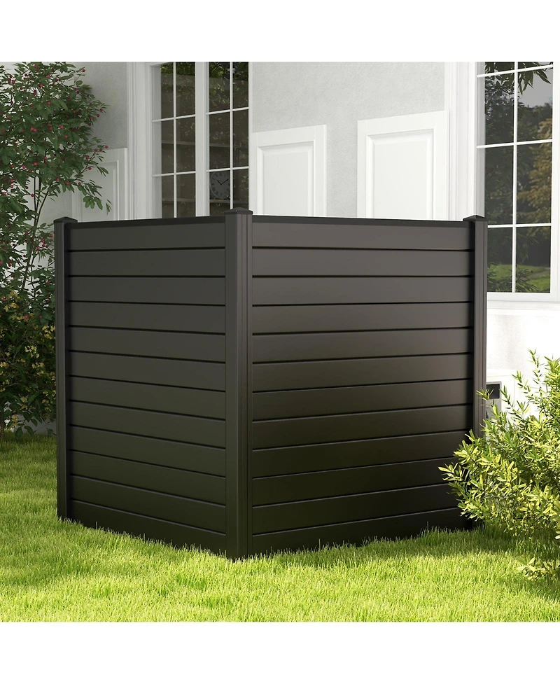 2 Pack 48 Inches L x 49 H Air Conditioner Fences with Sturdy Metal Ground Stakes