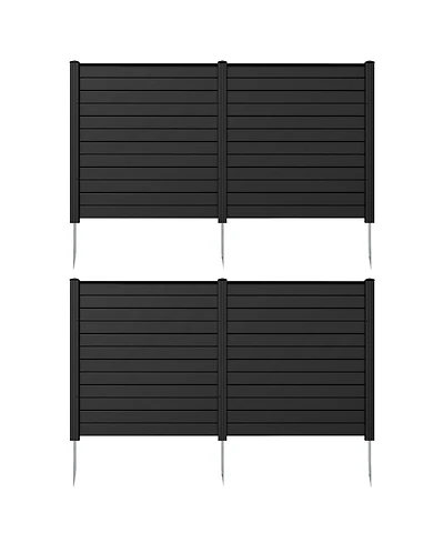 2 Pack 48 Inches L x 49 H Air Conditioner Fences with Sturdy Metal Ground Stakes