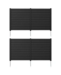 2 Pack 48 Inches L x 49 H Air Conditioner Fences with Sturdy Metal Ground Stakes