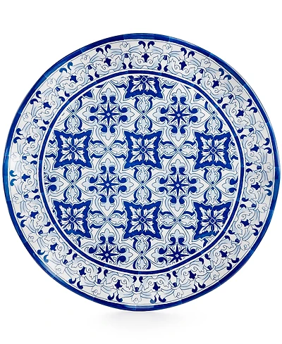 Q squared Talavera Azul Collection Melamine 16" Serving Platter