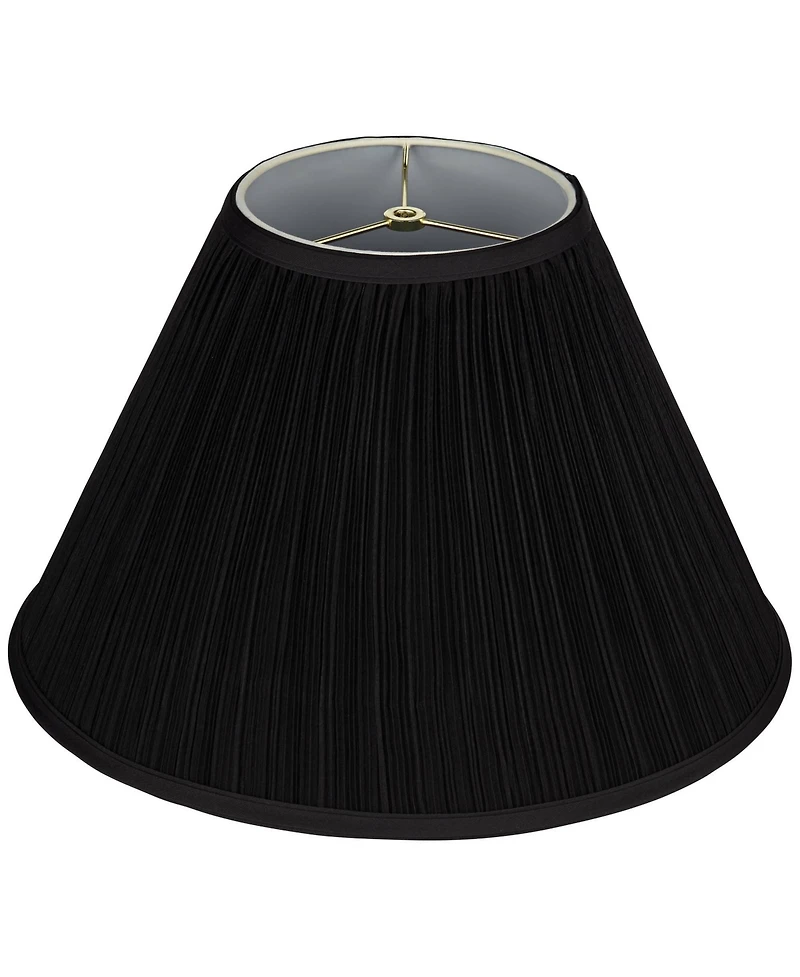 Springcrest Black Mushroom Pleated Large Empire Lamp Shade 7" Top x 17" Bottom x 11" High x 11.5" Slant (Spider) Replacement with