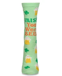 Irish You Were Beer Greeting Card Crew Socks