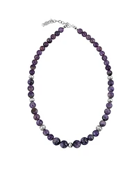 American West Jewelry Sterling Silver and Graduated Charoite Gemstone Bead Necklace, 20 Inches