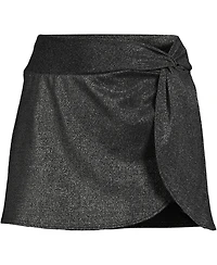 Lands' End Women's Chlorine Resistant Shine Twist Front Mini Swim Cover-up Skirt