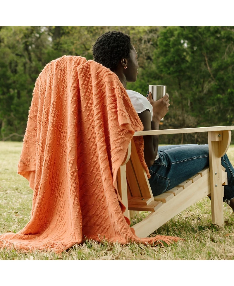 Chanasya Premium Rust Brown Throw Blanket With Tassels
