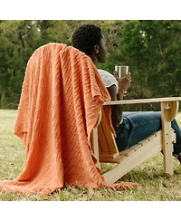 Chanasya Premium Rust Brown Throw Blanket With Tassels