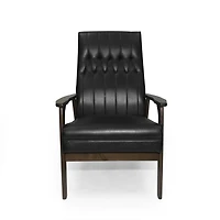 Mid-Century Modern Faux Leather Accent Chair