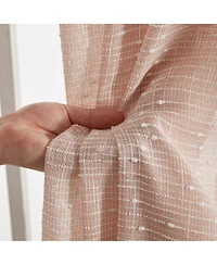 Hlc.me Emily Faux Linen Semi Sheer Light Filtering Transparent Grommet Lightweight Window Curtains Drapery Panels