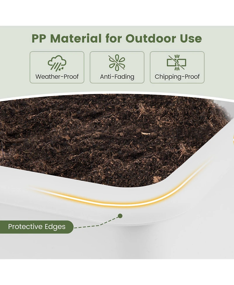 Slickblue 2 Pieces Raised Garden Beds Self-Watering Planter Box with Detachable Legs and Drainage Hole