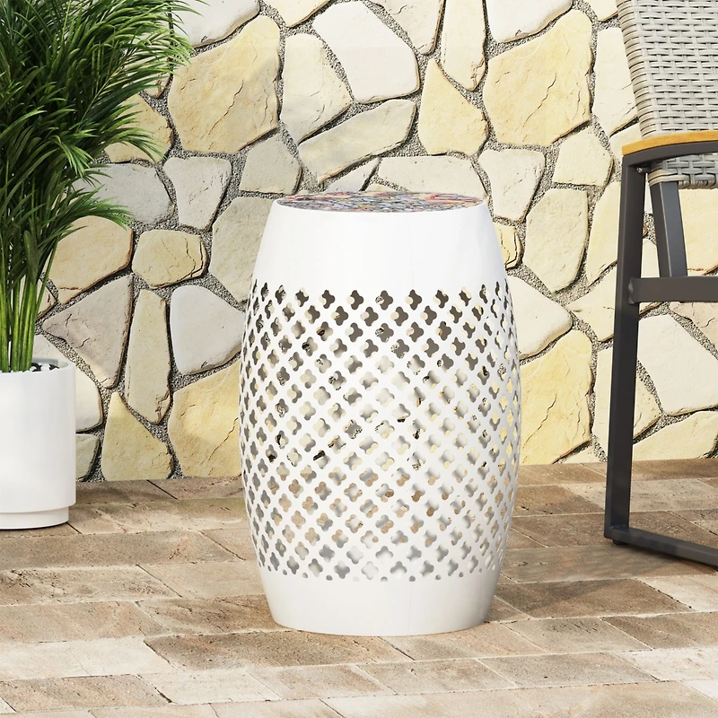 Streamdale Furniture Roswell Outdoor Tile Mosaic Side Table