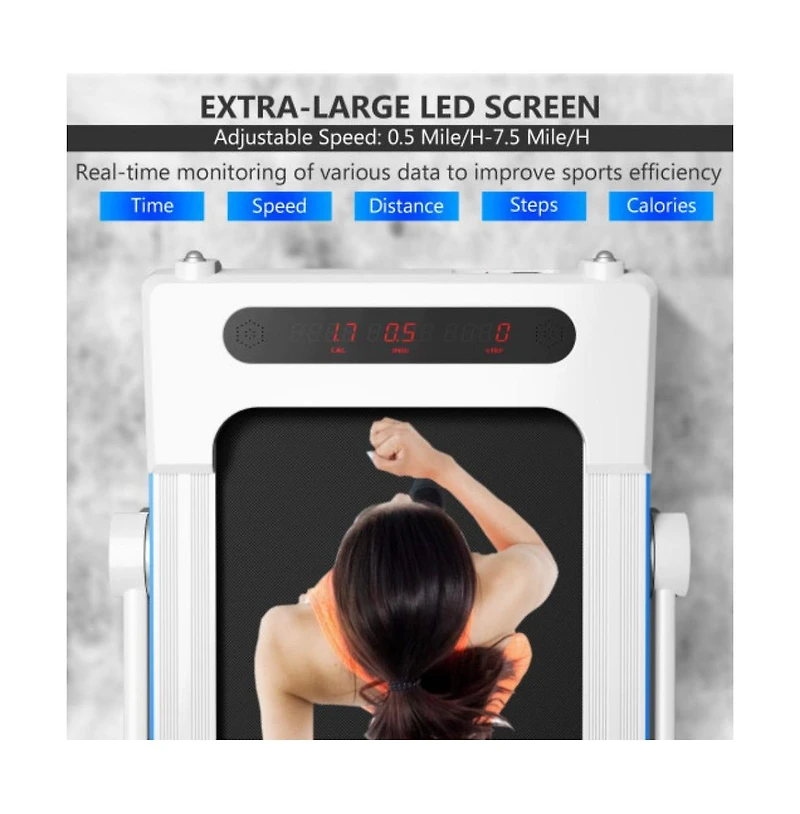 2.25 Hp 3-in-1 Folding Treadmill with Table Speaker Remote Control