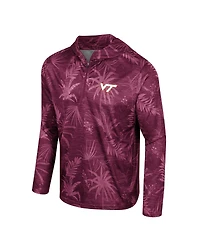 Colosseum Men's Maroon Virginia Tech Hokies Palms Printed Lightweight Quarter-Zip Hooded Top
