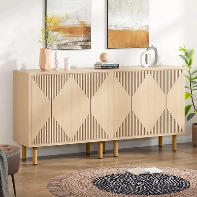 Tribesigns Sideboard Storage Cabinet, Wooden Buffet Cabinet, Sideboard Buffet Cabinet, Floor Cabinet with Doors, Accent Cabinet