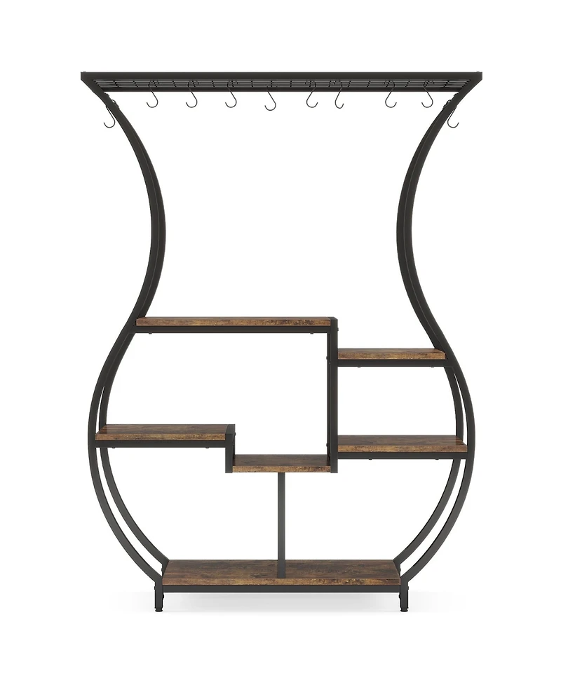 Tribesigns 6-Tier Plant Stand, 70.9 Inch Tall Plant Shelf with 10 Hanging Hooks, Vase Shape Ladder Plant Stand, Multi-Purpose Plant Display Rack for I