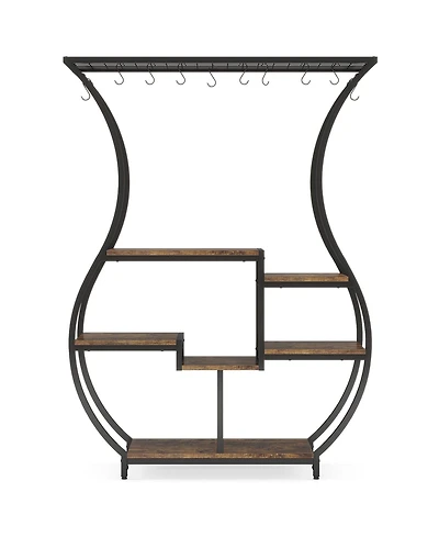 Tribesigns 6-Tier Plant Stand, 70.9 Inch Tall Plant Shelf with 10 Hanging Hooks, Vase Shape Ladder Plant Stand, Multi-Purpose Plant Display Rack for I