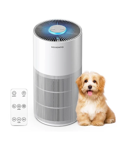 Morento Air Purifiers for Home Large Room, Air Purifiers for Bedroom up to 1076ft², 22dB Quiet Kalo Air Cleaner with 7 Color Night Light, Timer,