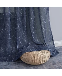 Hlc.me Emily Faux Linen Semi Sheer Transparent Rod Pocket Back Tab Lightweight Window Curtains Wide Panels