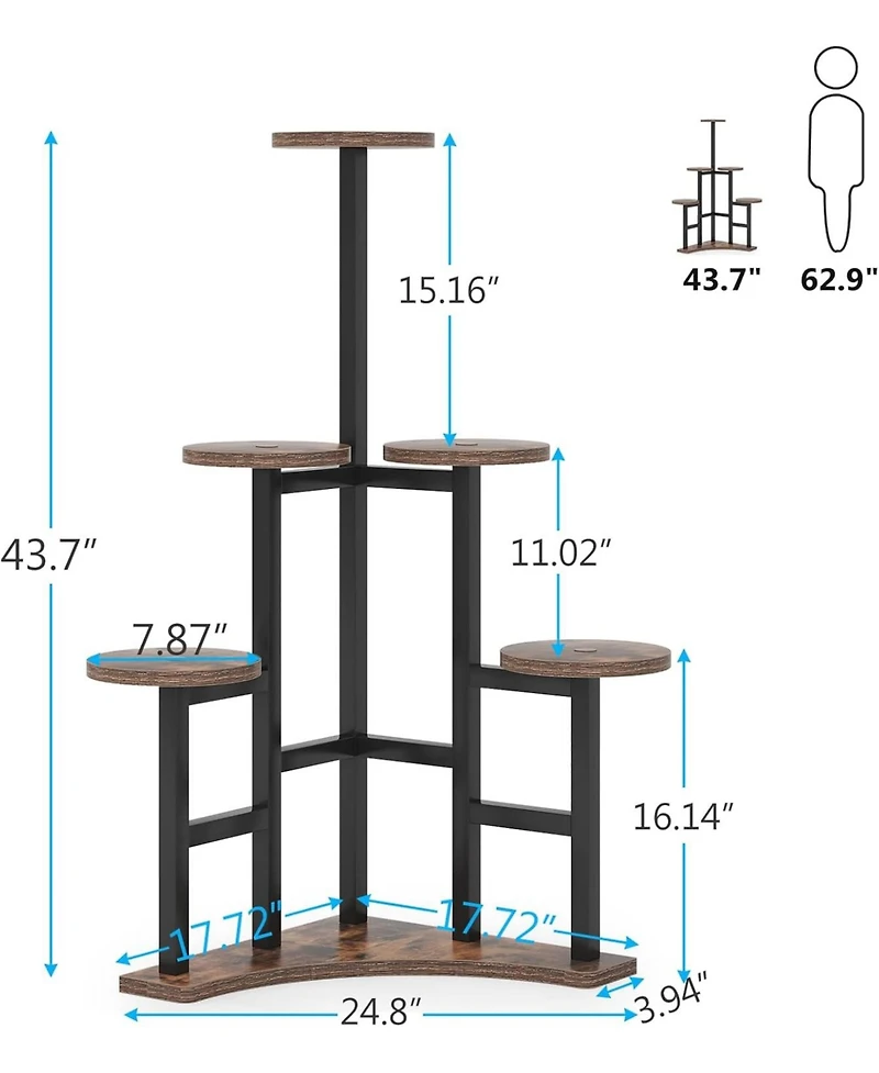 Tribesigns Corner Plant Stand Indoor, 6 Tiered Plant Shelf Flower Stand, Tall Multiple Potted Plant Holder Rack Planter Organizer