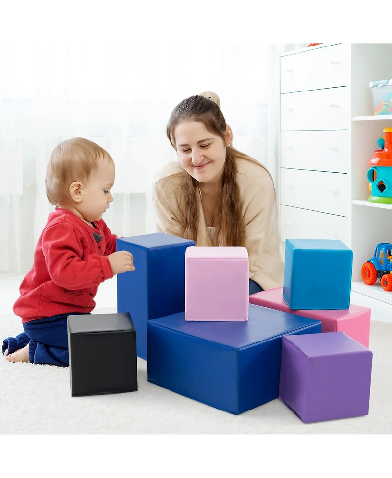 Slickblue Kids 7-Piece Foam Building Blocks Kids-Colorful