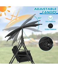 Slickblue Porch Swing Chair with Adjustable Canopy