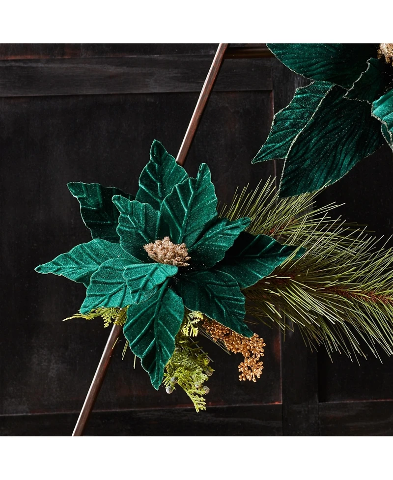 Slickblue Set of 6 Poinsettia Stems – Ideal for Holiday Floral Arrangements and Festive Decor