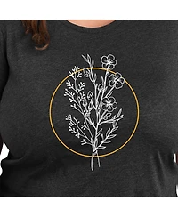 Hybrid Apparel Floral Tee Plus Graphic