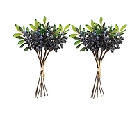 Slickblue Decorative Berry Bundle for Crafts and Seasonal Arrangements (Set of 2