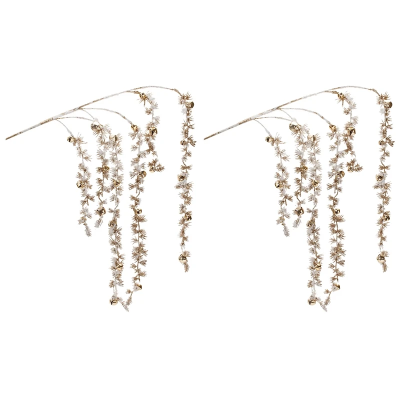 Slickblue Set of 2 Sleigh Bell and Pine Branches – Perfect for Holiday and Winter Decor