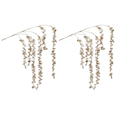 Slickblue Set of 2 Sleigh Bell and Pine Branches – Perfect for Holiday and Winter Decor