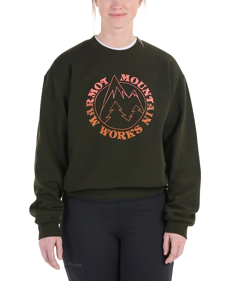 Marmot Women's Retro Mountain Boxy Crewneck Sweatshirt