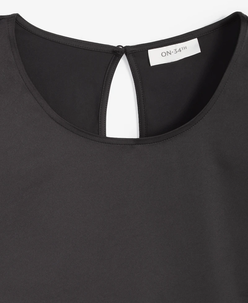 On 34th Women's Satin Relaxed Short-Sleeve Top, Created for Macy's