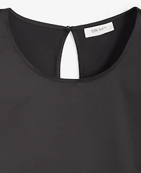 On 34th Women's Satin Relaxed Short-Sleeve Top, Created for Macy's
