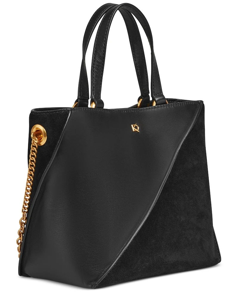 Donna Karan New York Setauket Leather & Suede Convertible Crossbody with Chain Strap