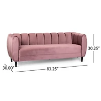 Streamdale Furniture Miranda Velvet Sofa: Modern Glam With Channel Stitching