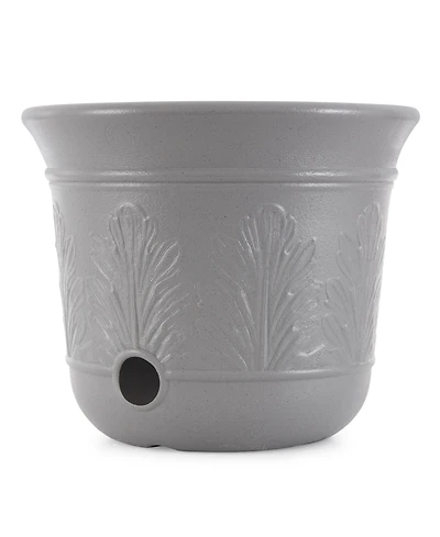 Suncast 300 Foot Heavy Duty 5 Gallon Decorative Expandable Garden Hose Pot, Gray
