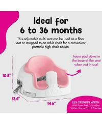 Bumbo Baby Toddler Adjustable 3-in-1 Booster Seat/High Chair & Tray, Cradle Pink