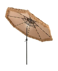 Slickblue 10 Feet Hawaiian Style Solar Lighted Thatched Tiki Patio Umbrella