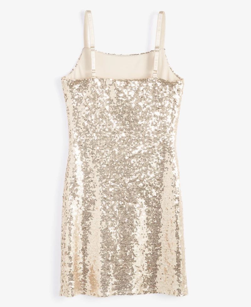 With Jules Big Girls Sleeveless Sequin Bodycon Dress