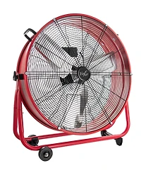Vie Air 24 Inch Commercial Floor Drum Fan in Red