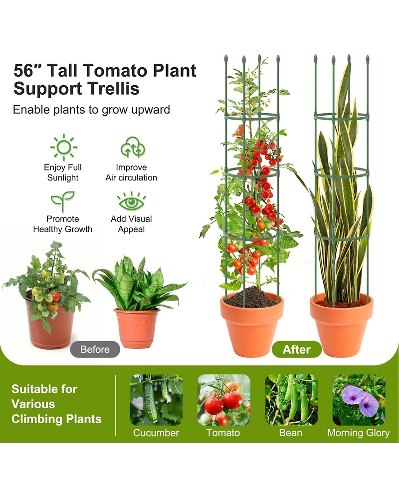 Givimo 2-Pack Garden Trellis Tomato Cage with Adjustable Height
