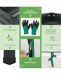 Skonyon 3-in-1 Raised Garden Bed with Greenhouse Cover and Trellis