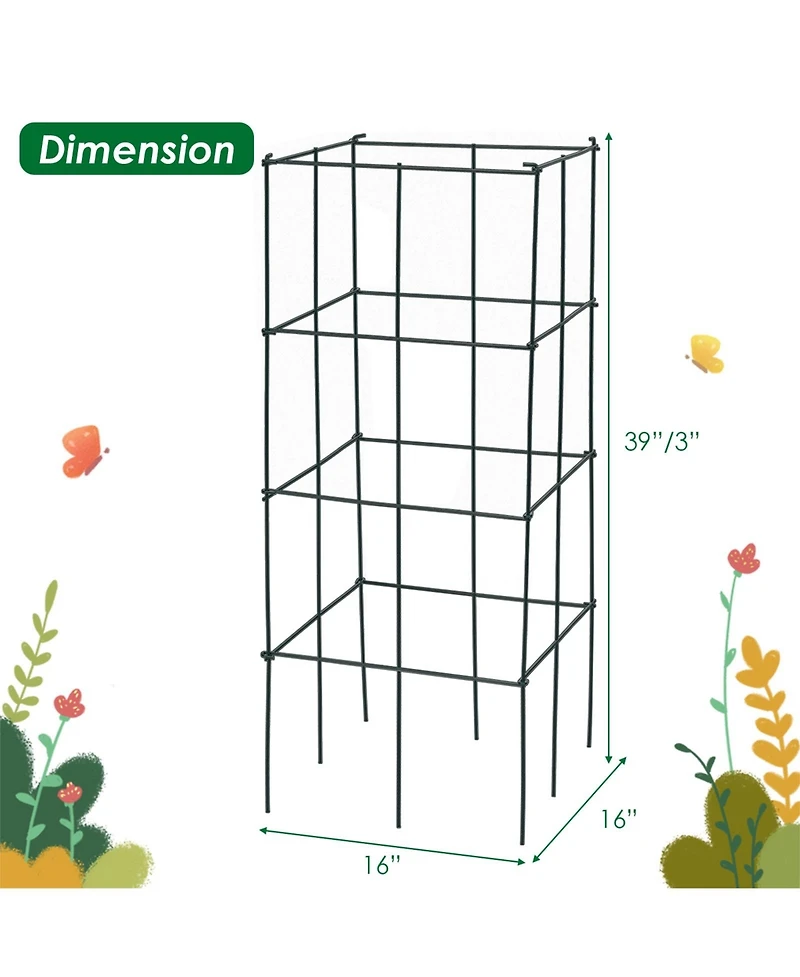 Vebreda 4 Pack Garden Trellis for Climbing Plants for Flower Vegetable