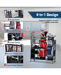 Vebreda Double Golf Bag Organizer with Lockable Universal Wheels