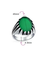 Bling Jewelry Biker Animal Claw Set Large Oval Cabochon Signet Statement Western Ring Oxidized Silver