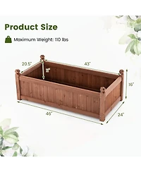 Givimo 46 x 24 x 16 Inch Rectangular Planter Box with Drainage Holes for Backyard Garden Lawn
