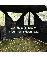 Vebreda 3 Person Portable Pop-Up Ground Tent with Gun Ports and Carrying Bag