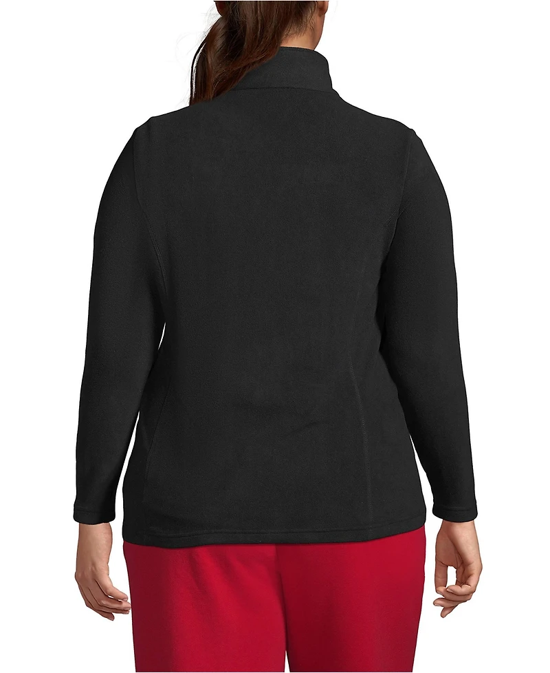 Lands' End Plus Thermacheck 100 Fleece Quarter Zip Pullover Top